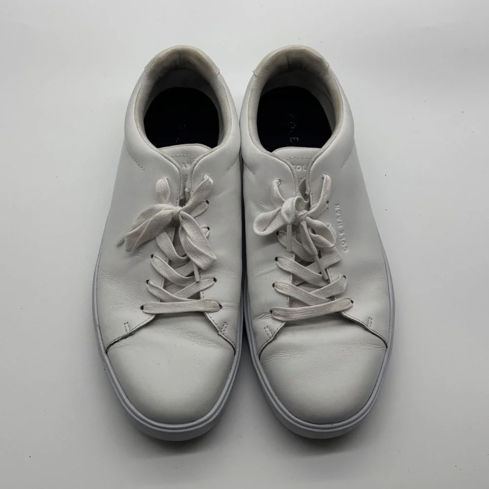 Cole Haan Mens Grand Crosscourt Modern White Leather Sneakers Size 10M